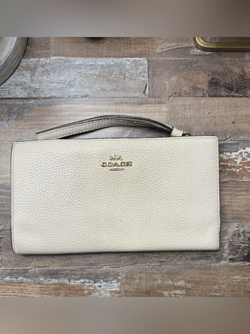Coach Large Zip Wallet in White